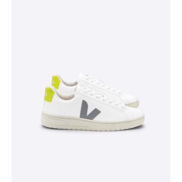 White/Grey/Green Men's Veja URCA CWL Sneakers | AU 317ILH